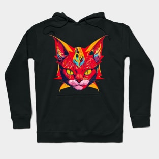 Funky Pop Art Cat Head Hoodie